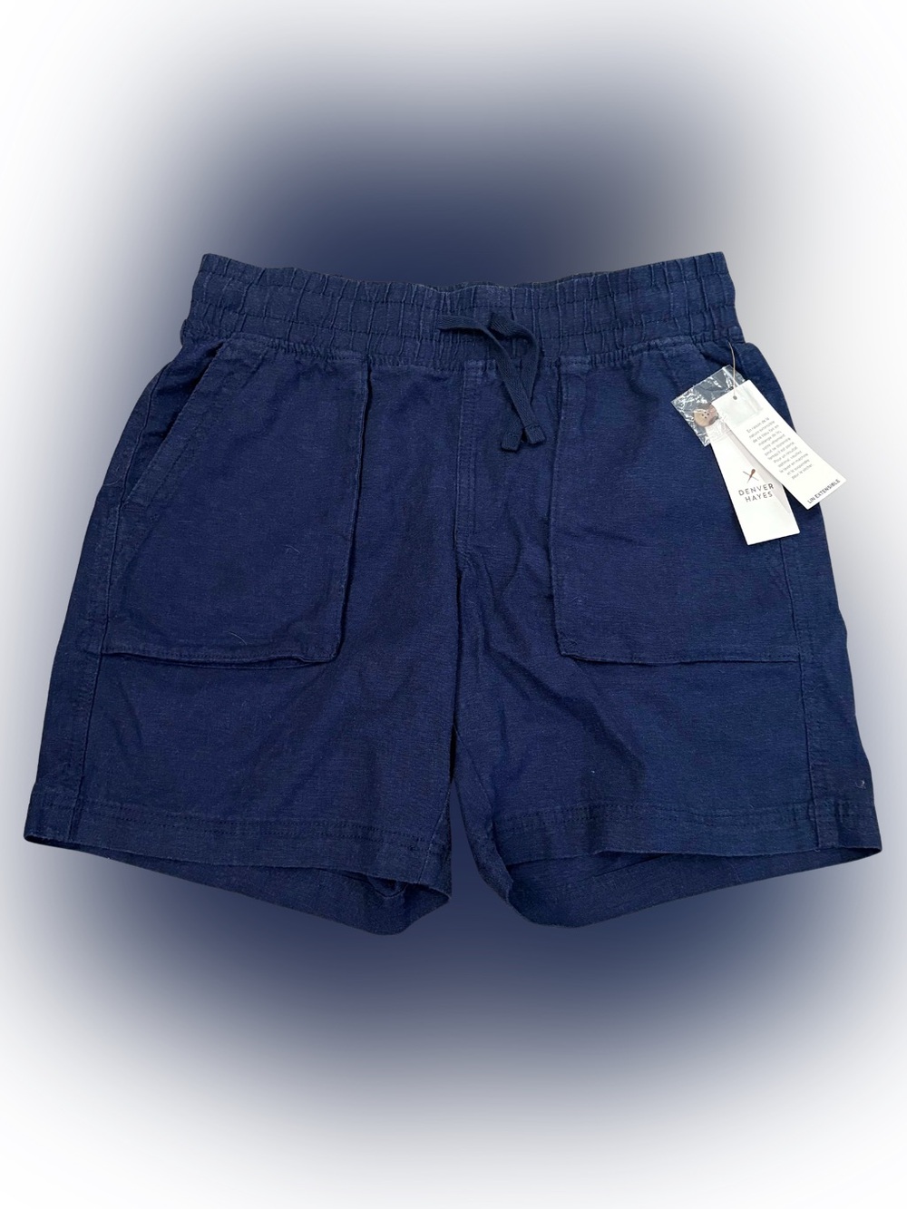 Denver Hayes Stretch Linen Shorts in Navy Marine